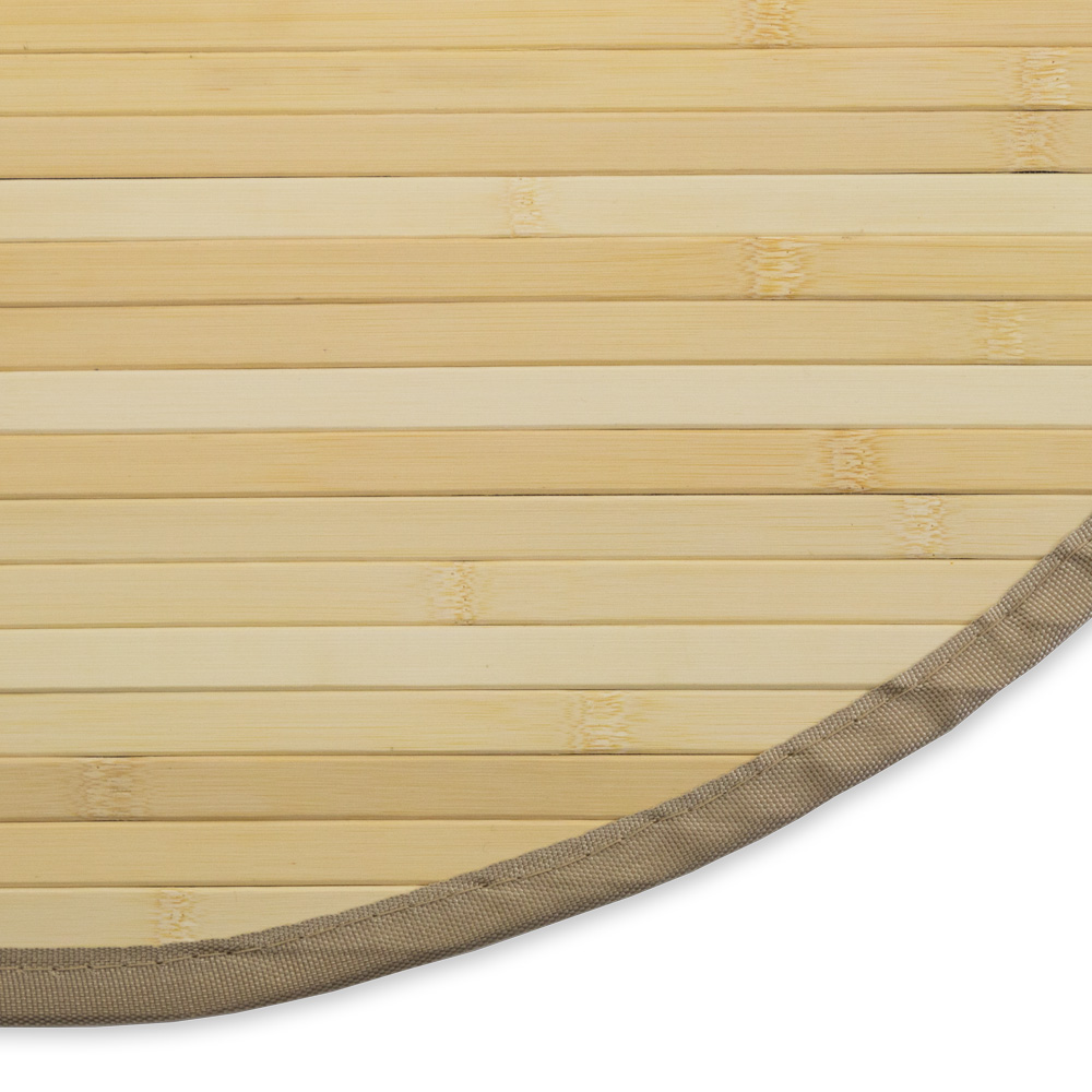 Bamboo carpet Rug 90 cm round in Light Natural
