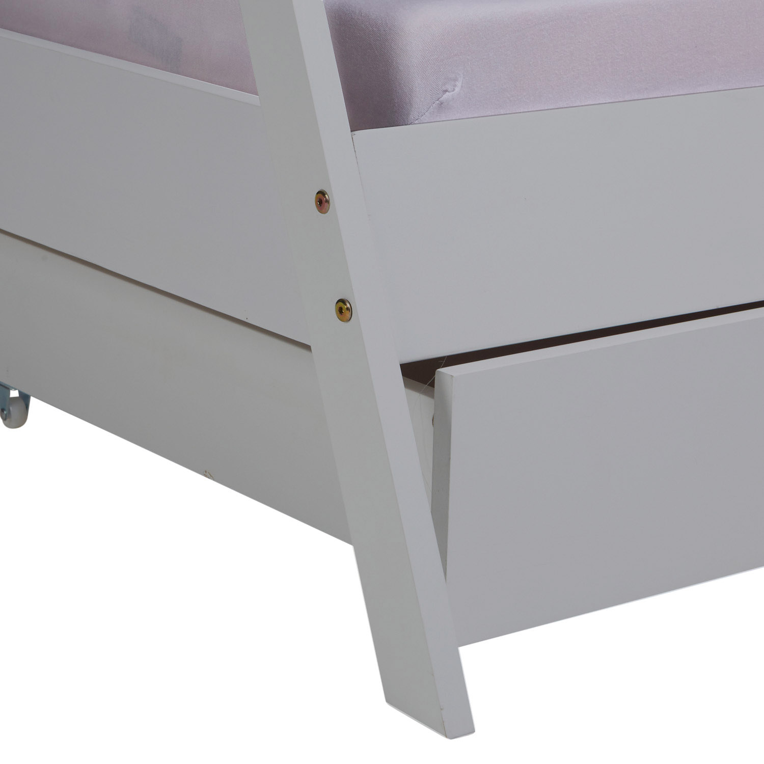 Children's Bed 90x200 cm Gray Gray Fabric | Tent Bed with Drawers | Single Bed | with Slatted Frame | Wood