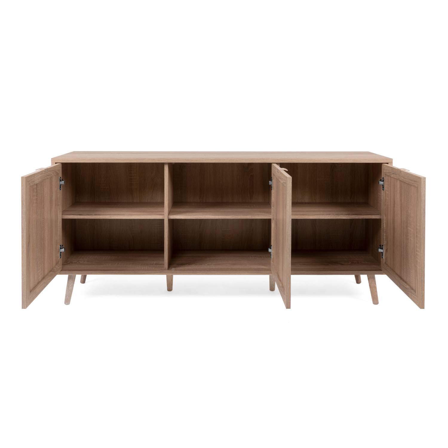 Sideboard Cabinet Cupboard Storage Solide Wood Rafia Brown
