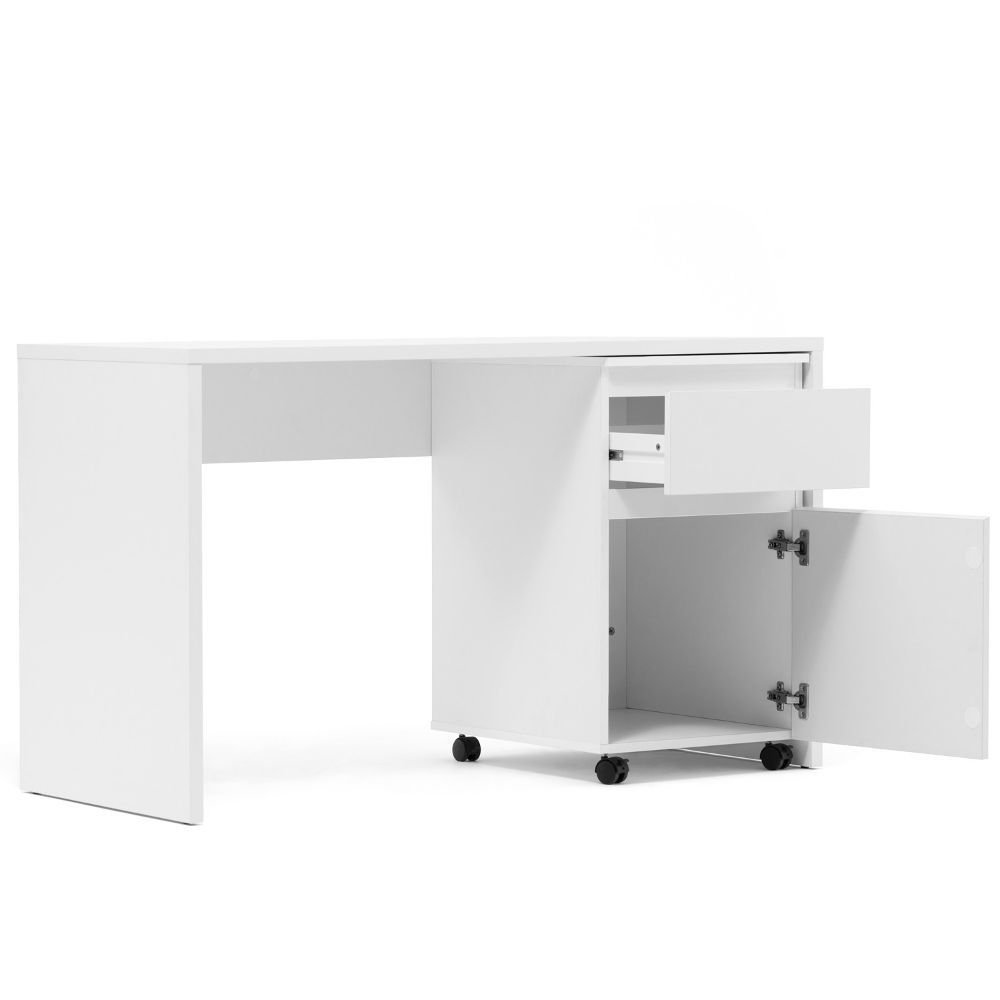 Bureau White Guéridon mobile Table de bureau Table d'ordinateur