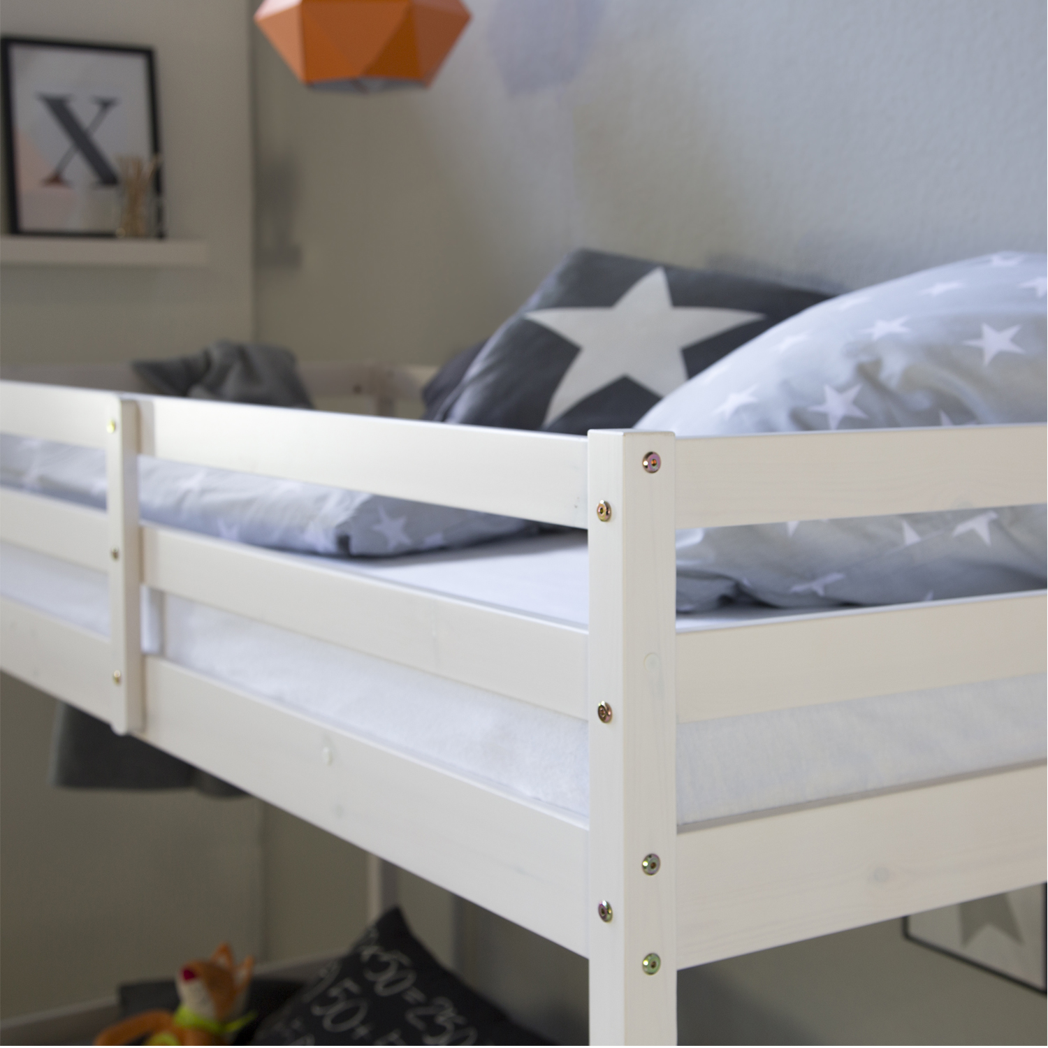 Bunk Bed 90x200 cm White Basic | with Slatted Frame