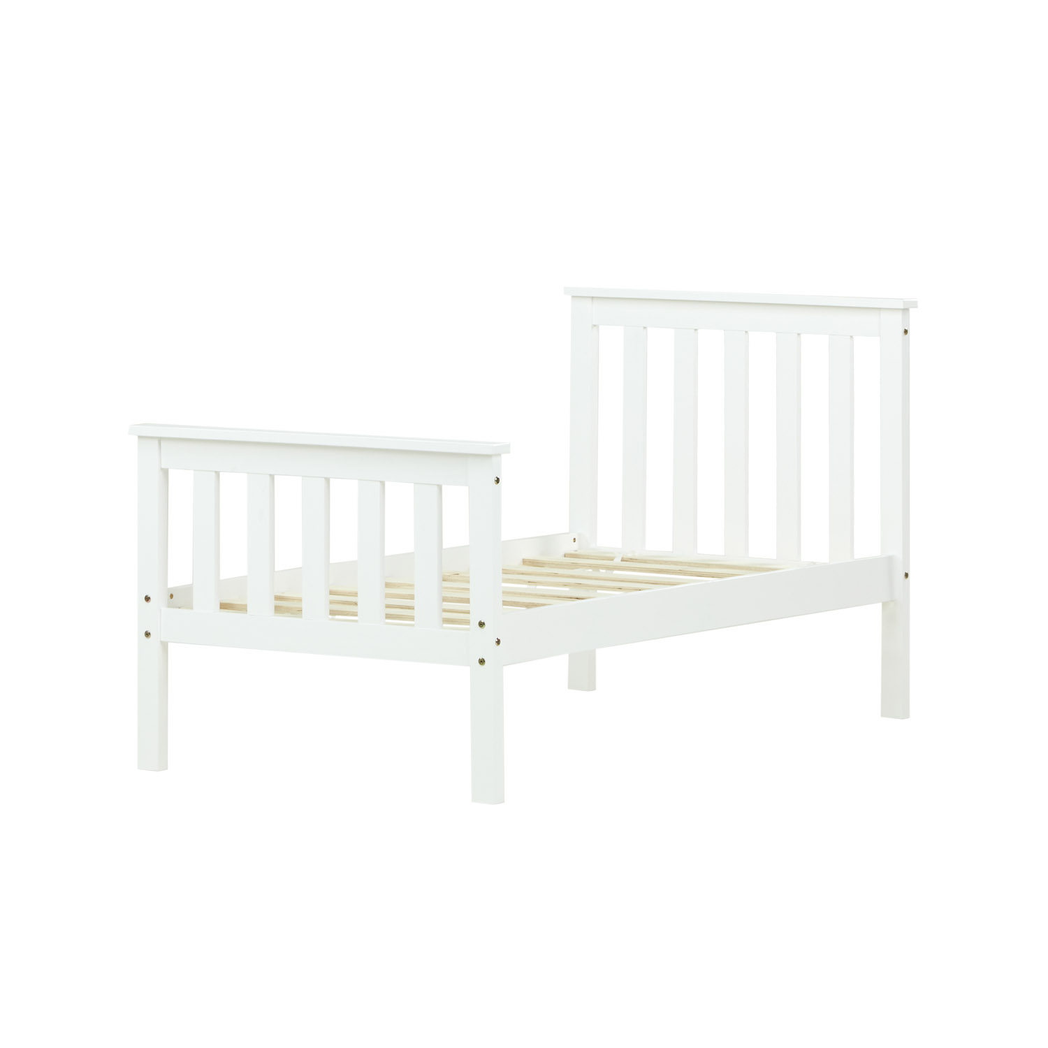 Lit Enfant 70x140 cm Blanc | Lit Simple | avec Sommier | Bois