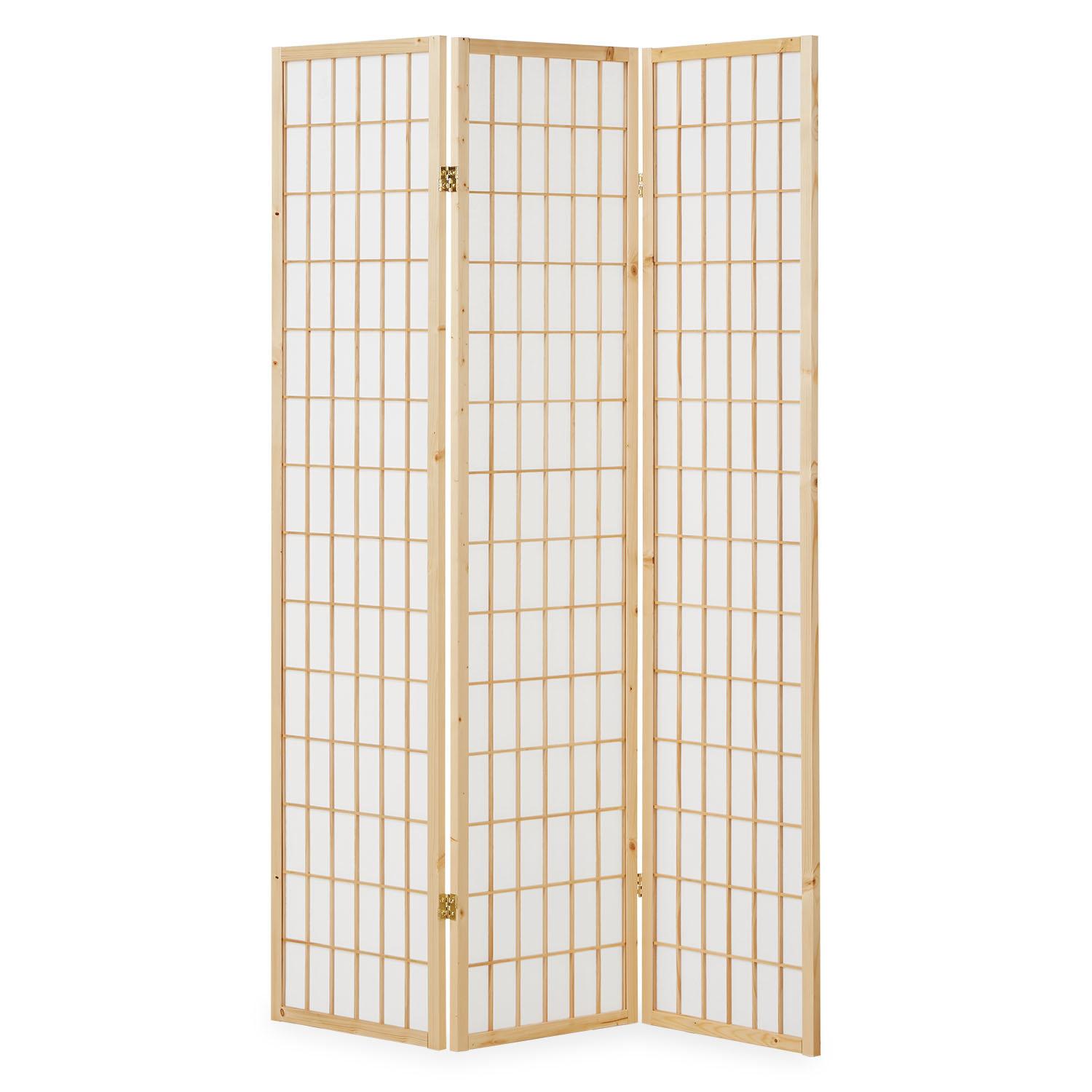 Paravent Natural Shoji Rice Paper White | 3-panel | Wood | Room Divider Partition Privacy Screen