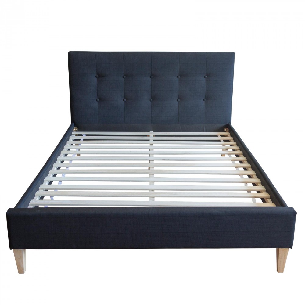 Upholstered bed rack 140 x 200 black