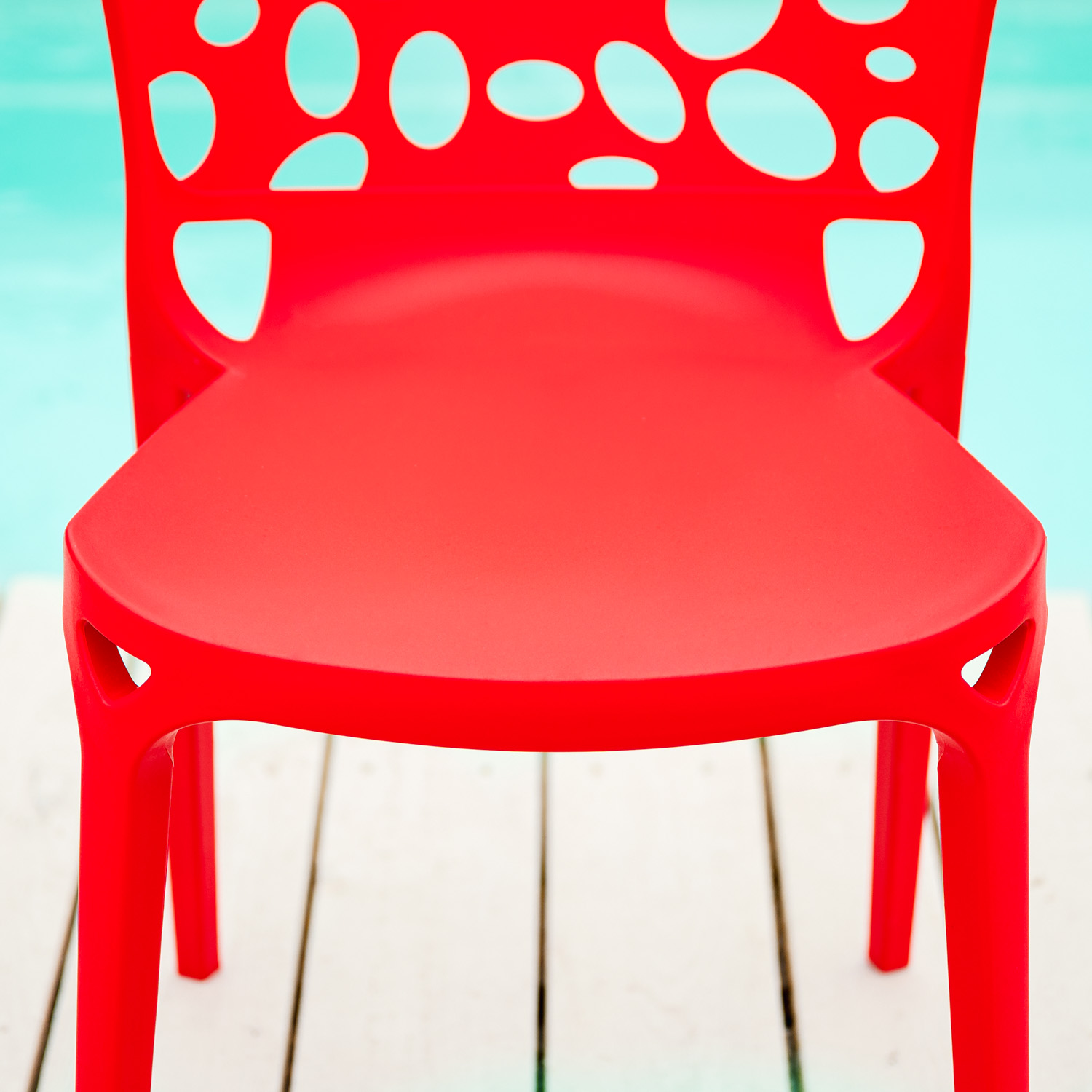 Garden chair Set of 6 Modern Red Camping chairs Outdoor chairs Plastic Stacking chairs Kitchen chairs