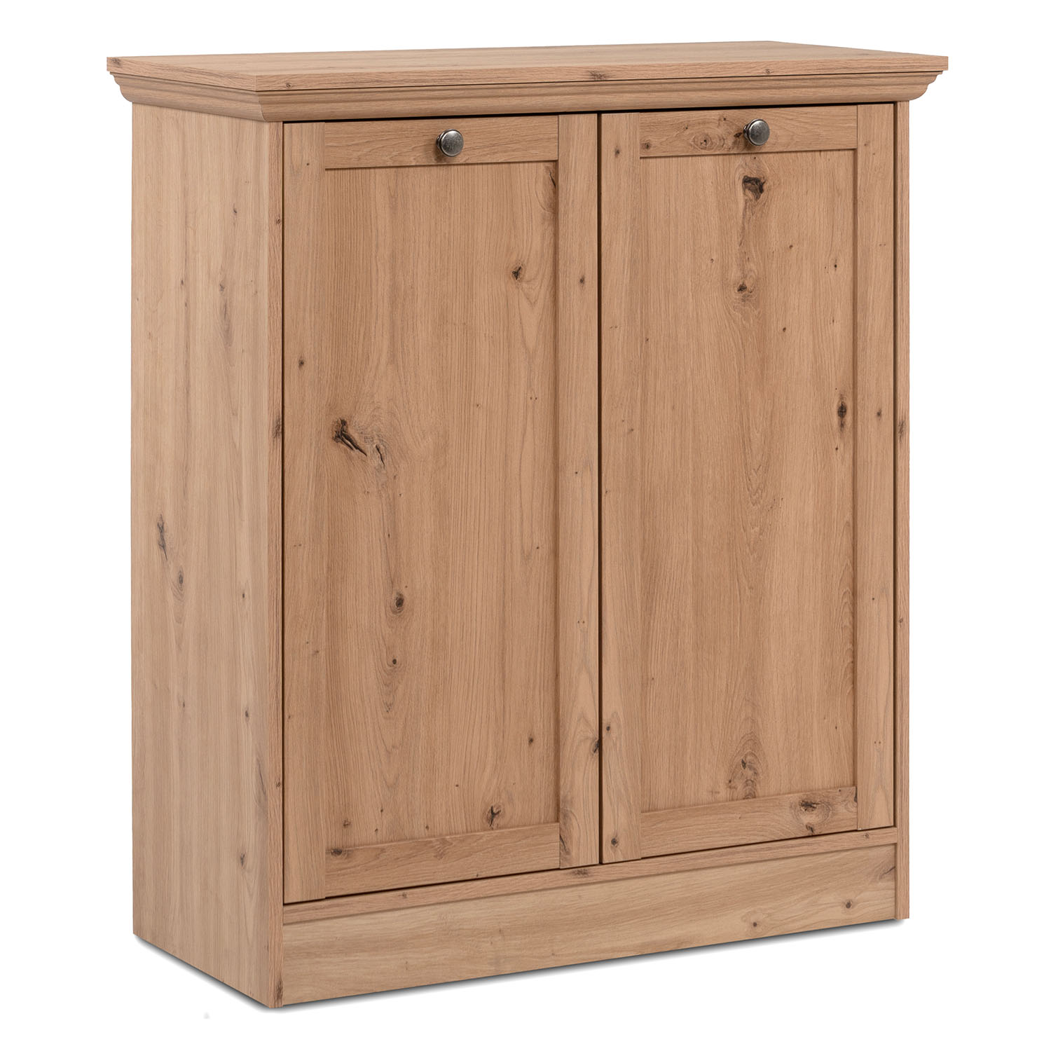 Buffet Salon Style Campagnard Commode de Rangement 80 cm Bois Chêne Massif Armoire Sideboard Meuble de Rangement