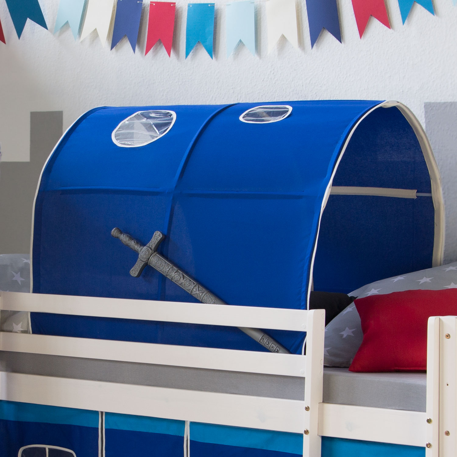 Childrens Bed Tunnel Bed Tent Bunk Bed Cabin Bed accessories blue