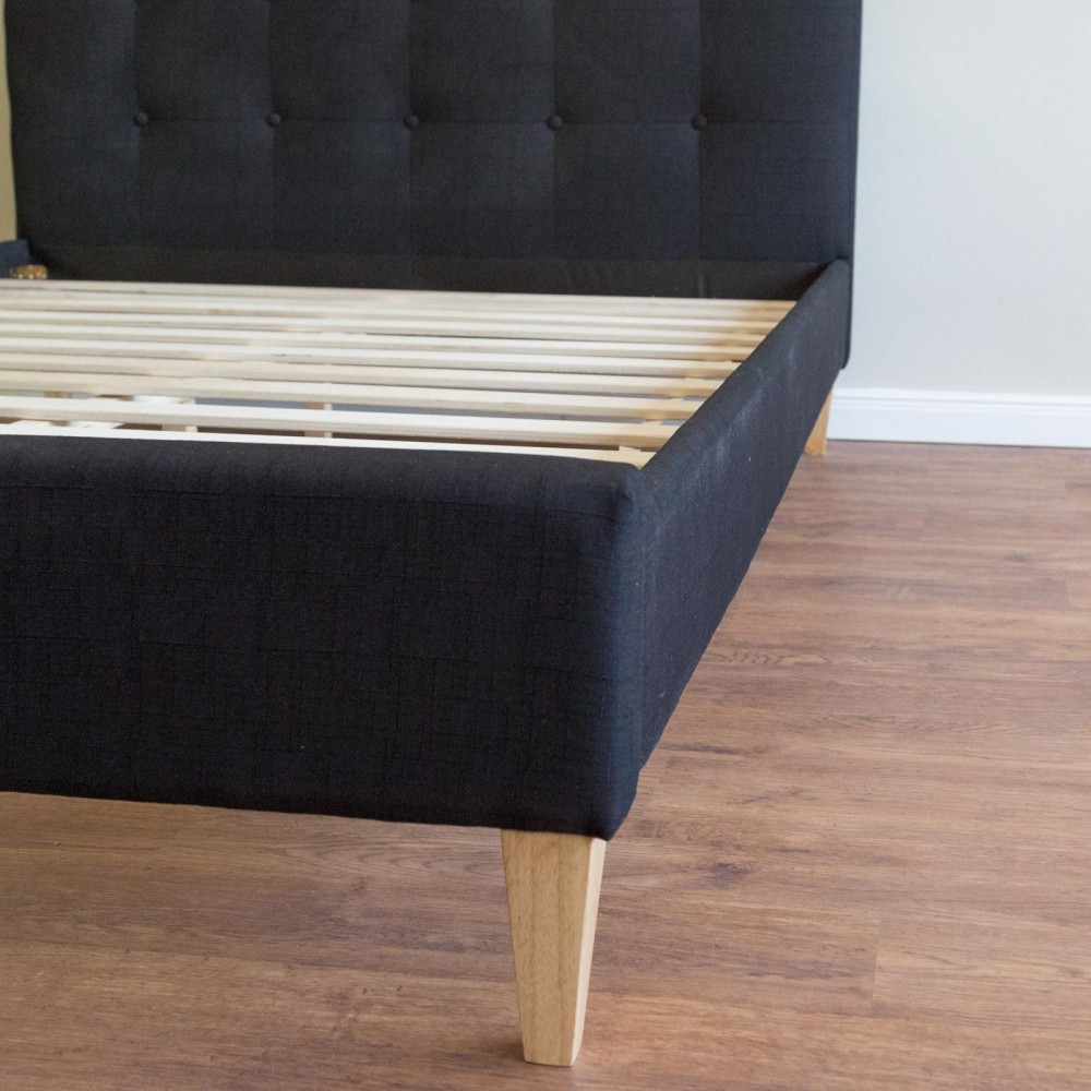 Upholstered bed rack 140 x 200 black