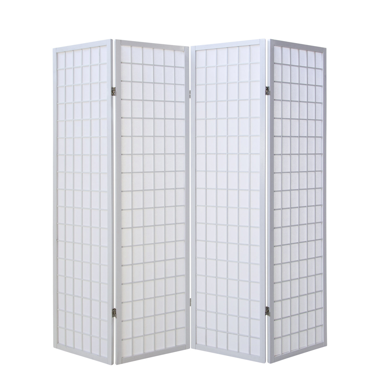 Paravent White Shoji Rice Paper White | 4-panel | Wood | Room Divider Partition Privacy Screen