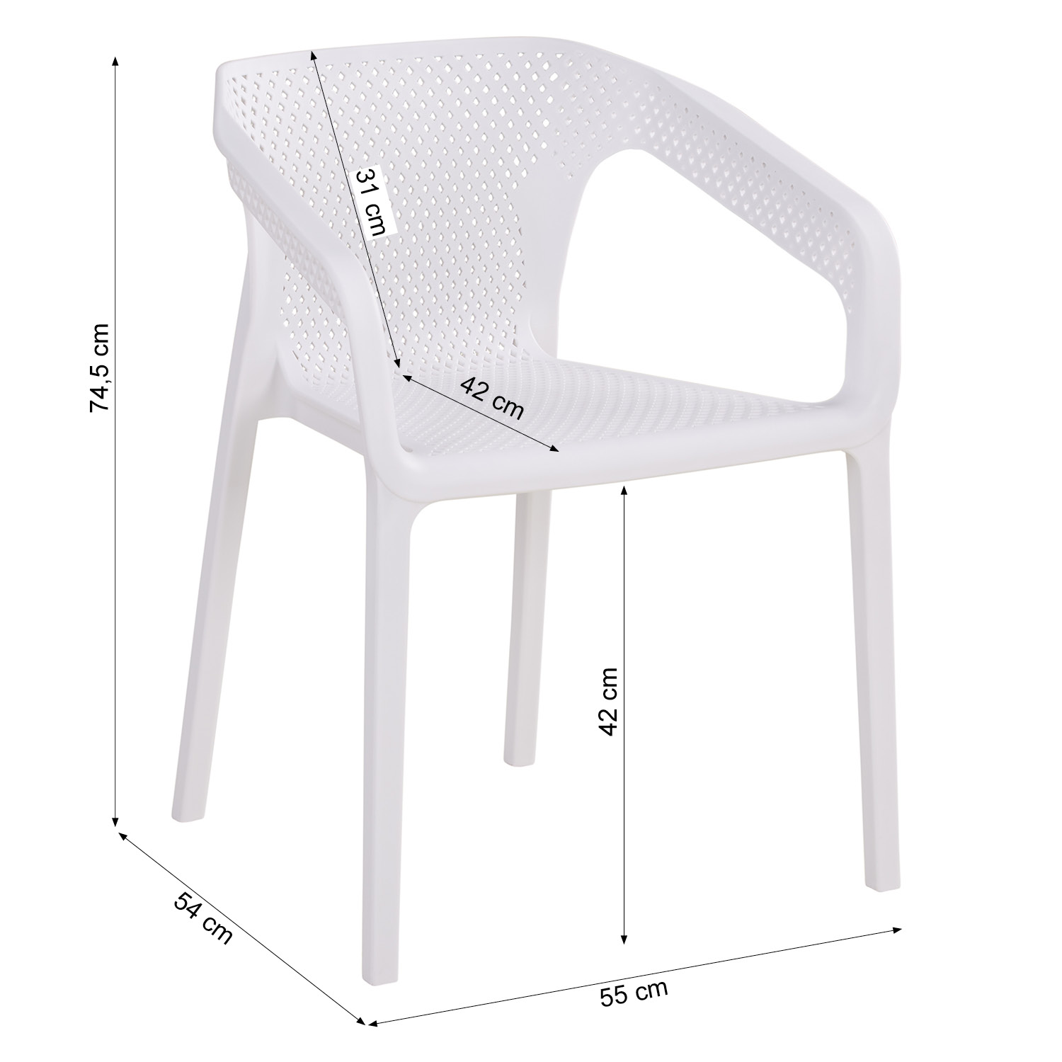 Set of 2 Garden chair with armrests Camping chairs White Outdoor chairs Plastic Egg chair Lounger chairs Stacking chairs Garden furniture set Garden table and 2 chairs Bistro set White Outdoor table and chairs Lounge chair Patio set