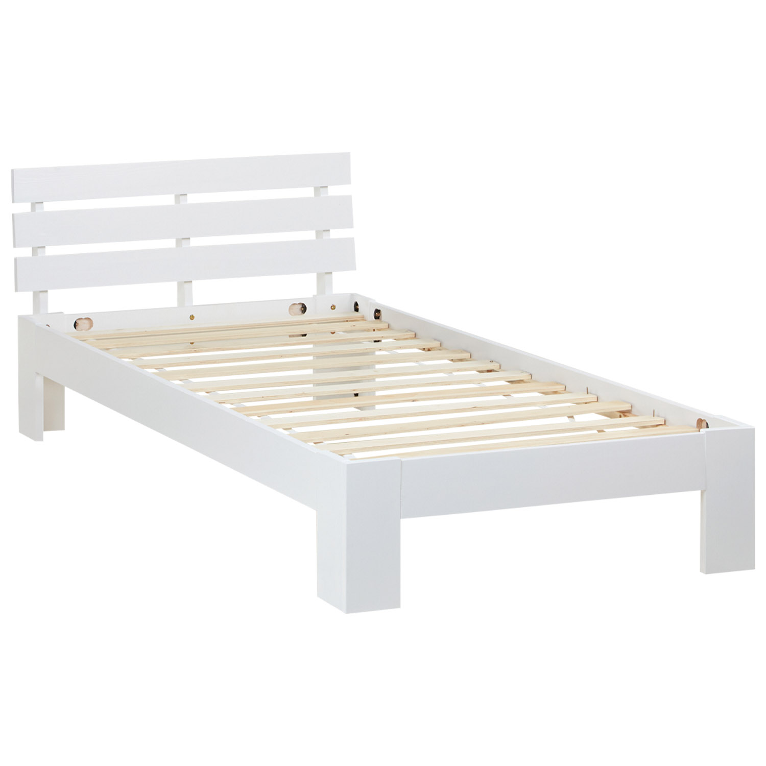 Wood Bed 90x200 cm White | Single Bed | with Slatted Frame | Solid | Kids Youth Guest Bedroom Wood Bed 90x200 cm White | Single Bed | with Slatted Frame | Solid | Kids Youth Guest Bedroom