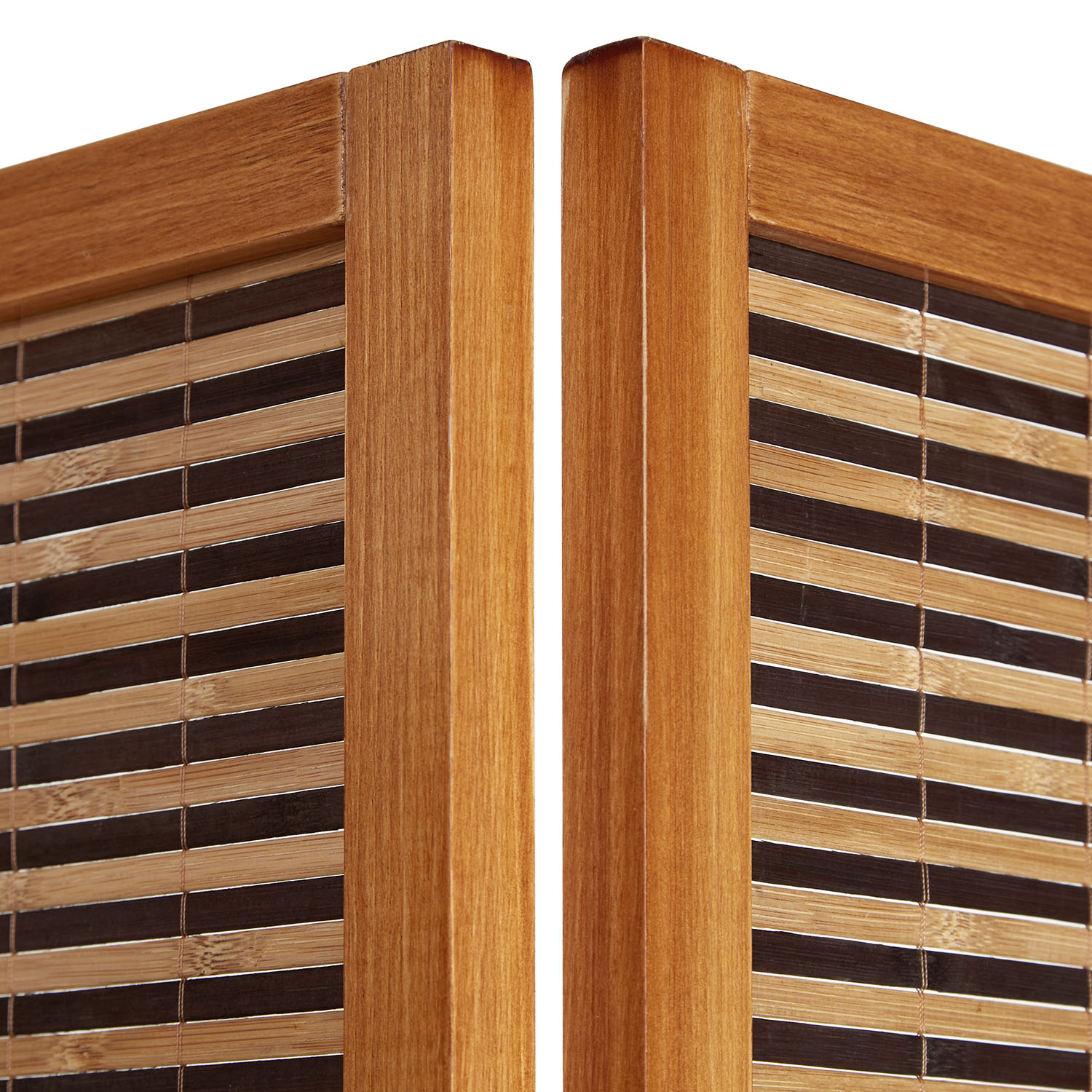 Paravent Brown Wooden Slats | 3-panel | Wood | Room Divider Partition Privacy Screen
