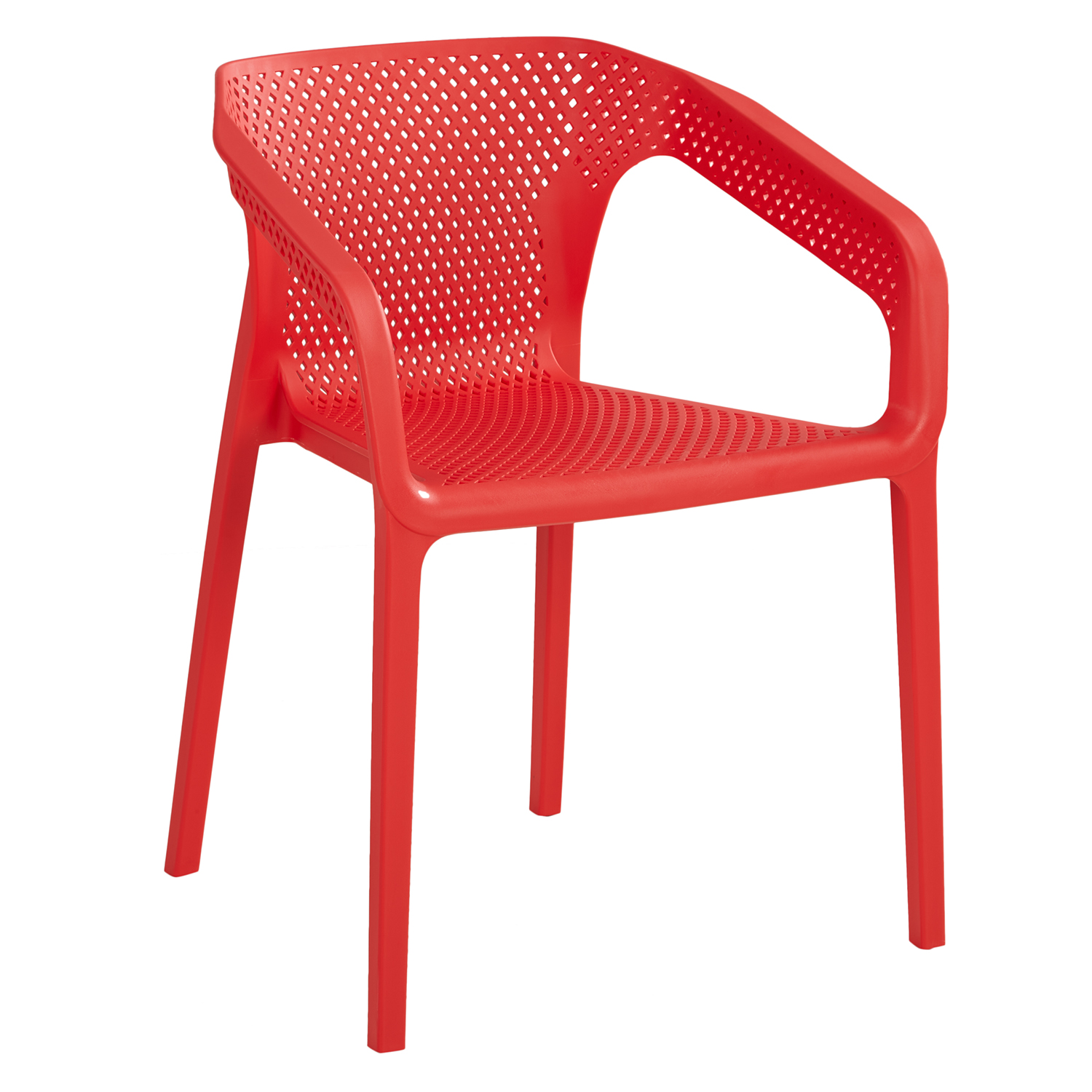 Set of 6 Garden chair with armrests Camping chairs Red Outdoor chairs Plastic Egg chair Lounger chairs Stacking chairs