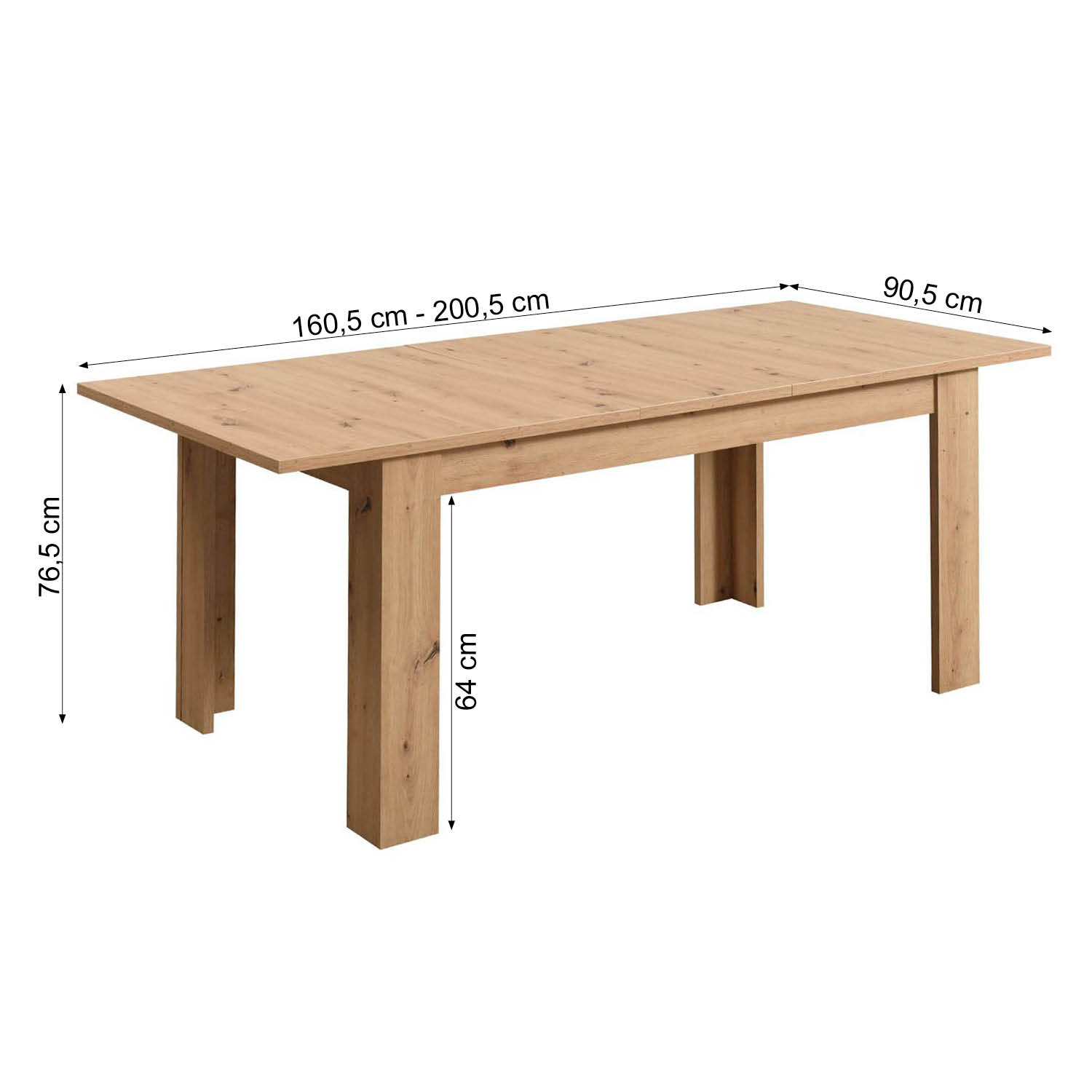 Modern Dining Table Wood Oak 160x90 cm with 4 Beige Bouclé Chairs Dining Room Table Natural Wooden Table