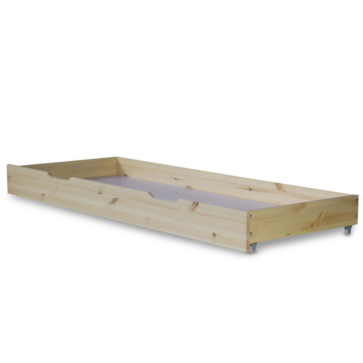 Wooden Bed Drawer Pull-Out Bed Box Storage with Castors Natural