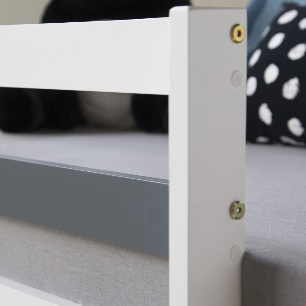 Loft Bed Kids 90x200 cm White with Desk | with Shelf | with Slatted Frame Loft Bed Kids 90x200 cm White with Desk | with Shelf | with Slatted Frame
