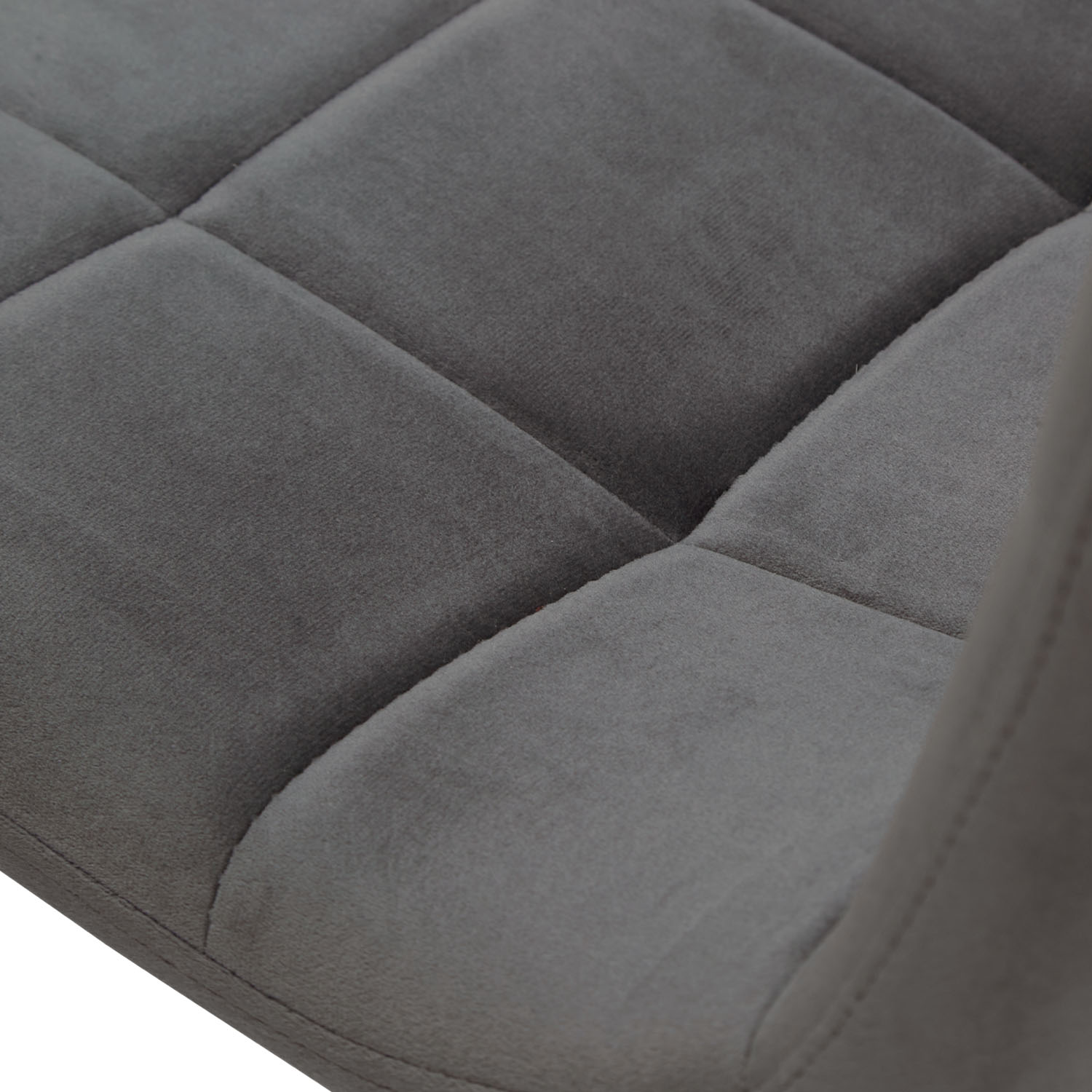 Upholstered Chair Velvet Grey | Set of 6 | without Armrests | Kitchen Dining Room Office
