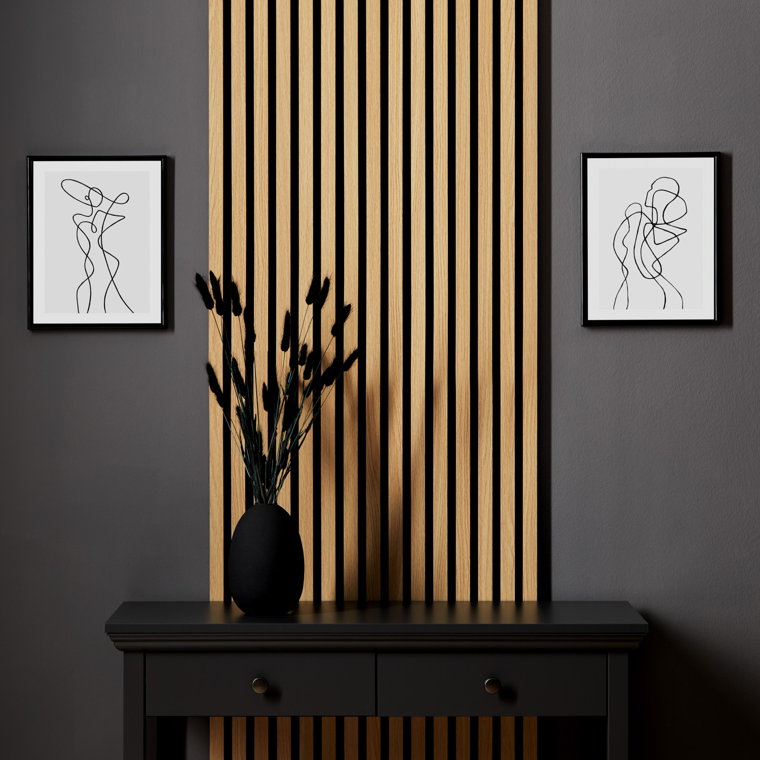 Acoustic Panels Wall Panels 60 x 120 cm Natural Oak | Wood | 4-piece Set | 3D Strips
