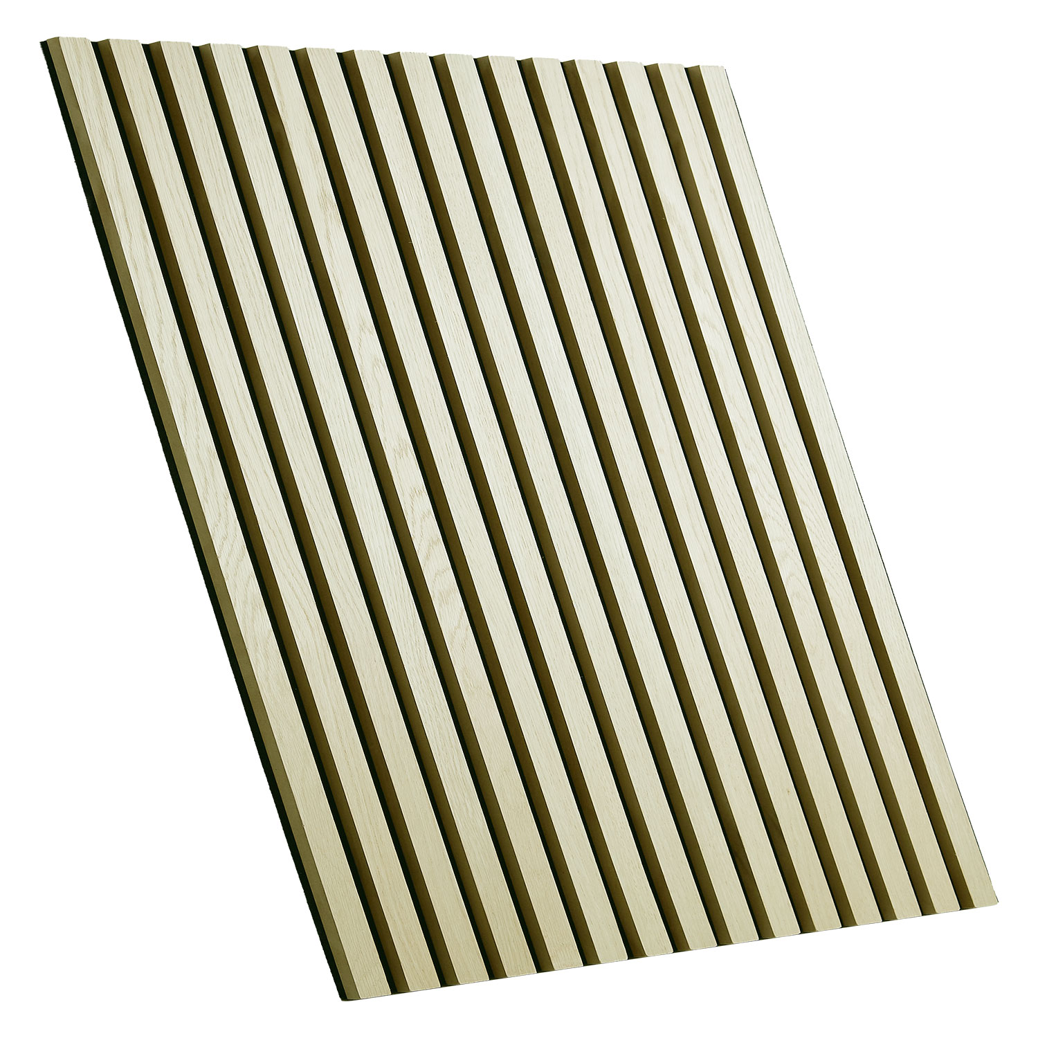 Panneaux acoustiques Muraux 60 x 60 cm Crème | Bois | Set de 2 | Lattes 3D