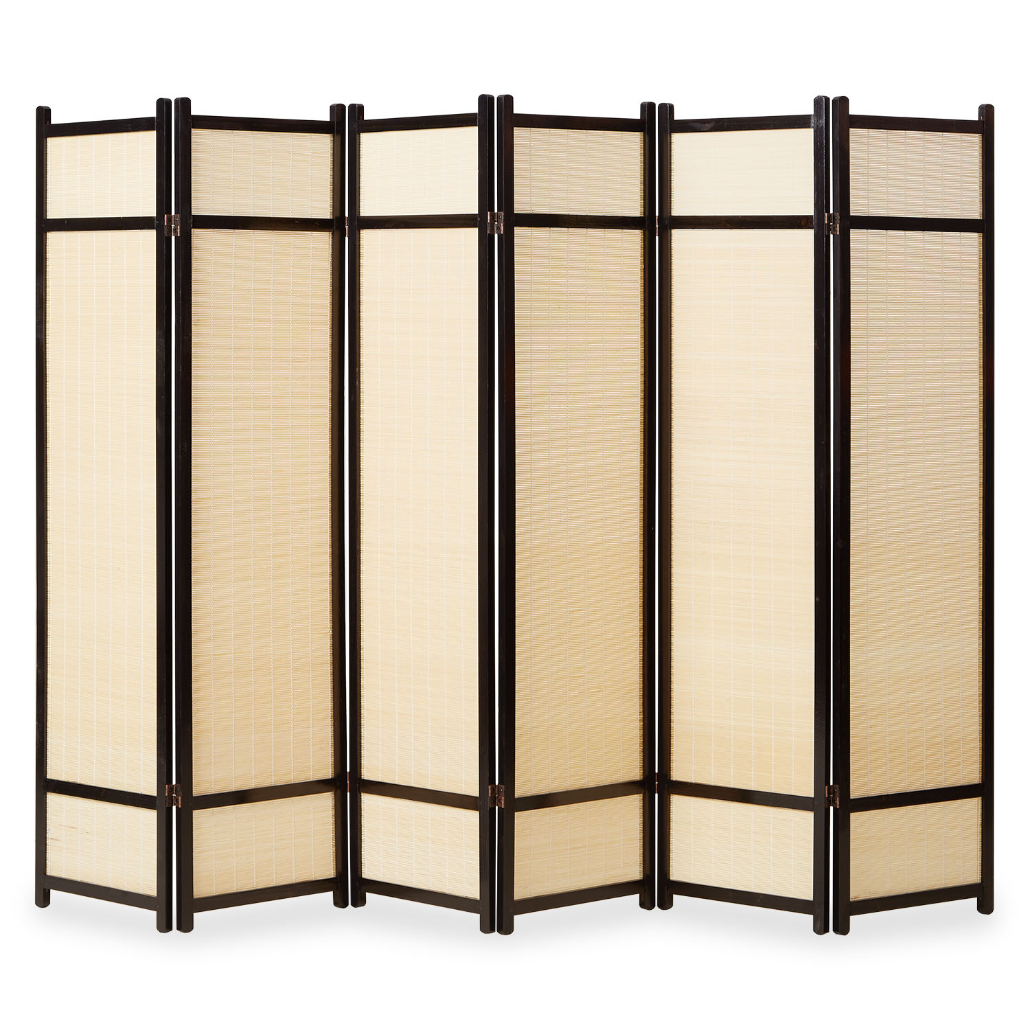 Paravent Brown Bamboo Natural | 6-panel | Wood | Room Divider Partition Privacy Screen