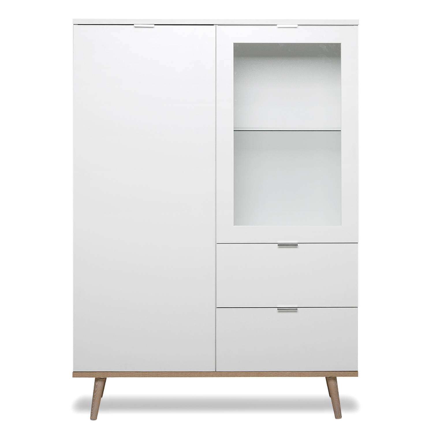 Highboard Kommode mit Schubladen Sideboard Weiß Holz Anrichte Wohnzimmerschrank