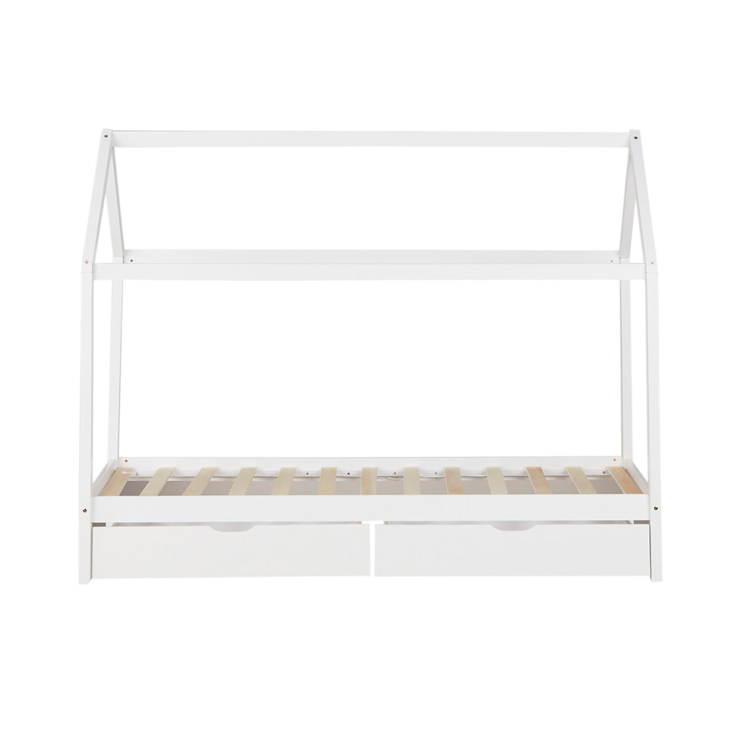 Children's Bed 90x200 cm White | House Bed with Drawers | Single Bed | with Slatted Frame | Wood Children's Bed 90x200 cm White | House Bed with Drawers | Single Bed | with Slatted Frame | Wood