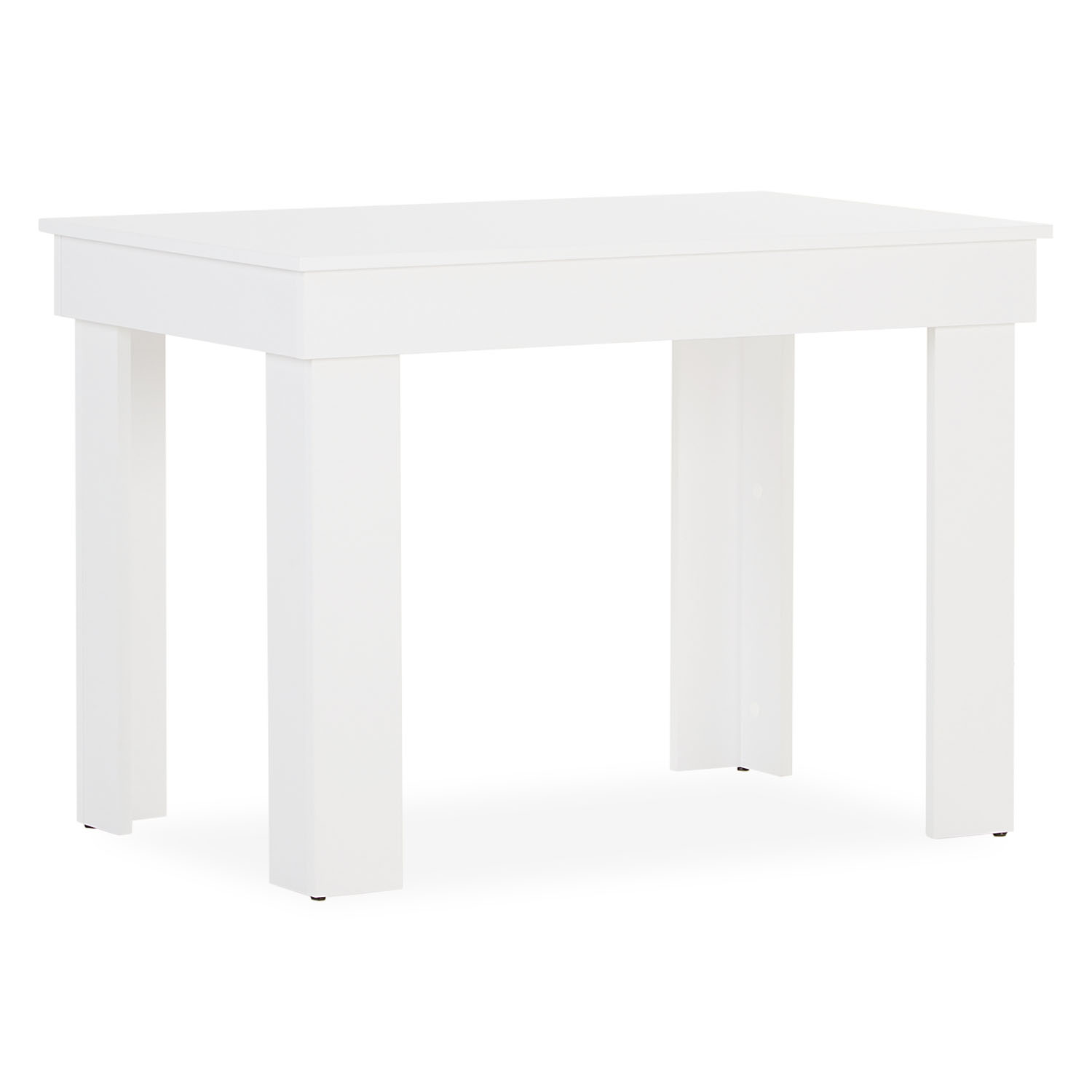Modern Dining Table White 90x60 cm with 2 Creme Velvet Chairs Dining Room Table Wooden Table