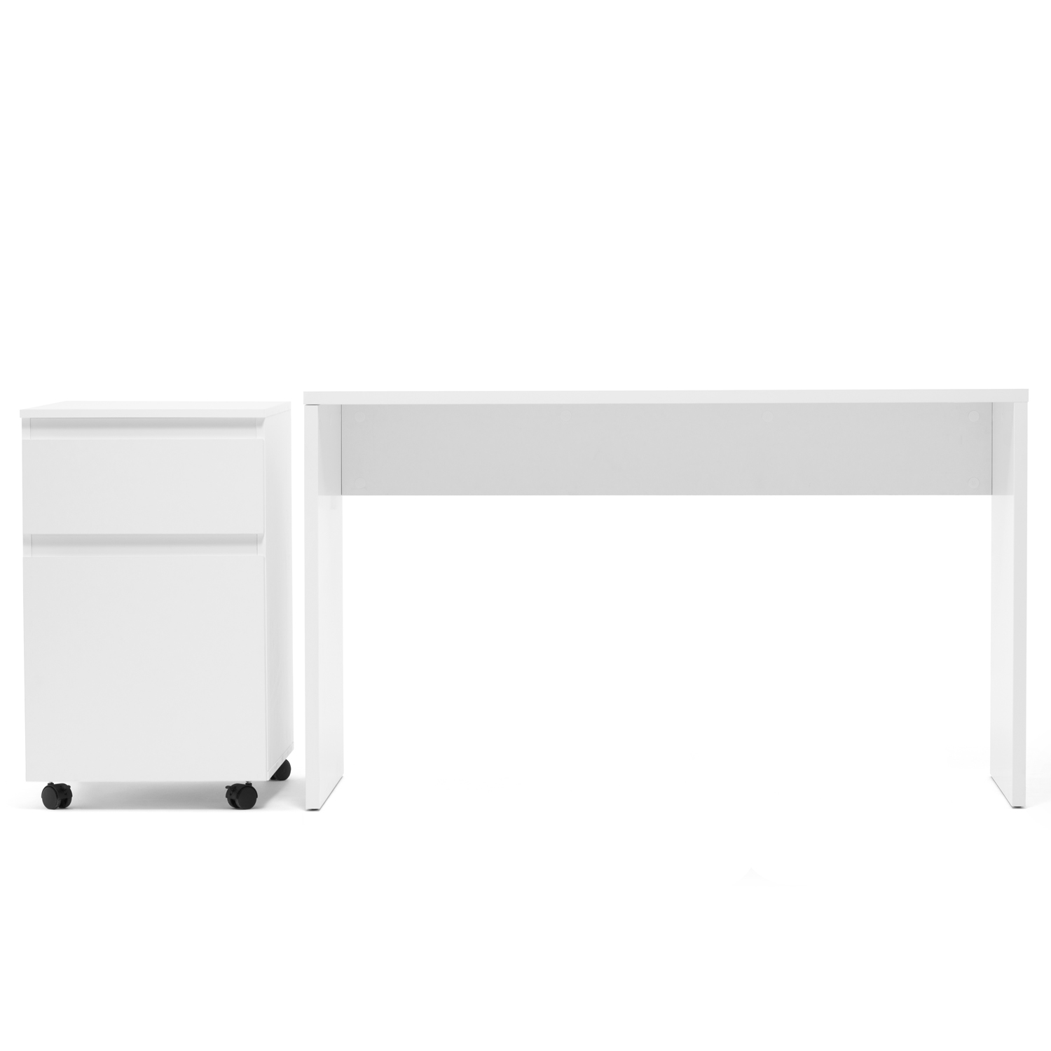 Bureau White Guéridon mobile Table de bureau Table d'ordinateur