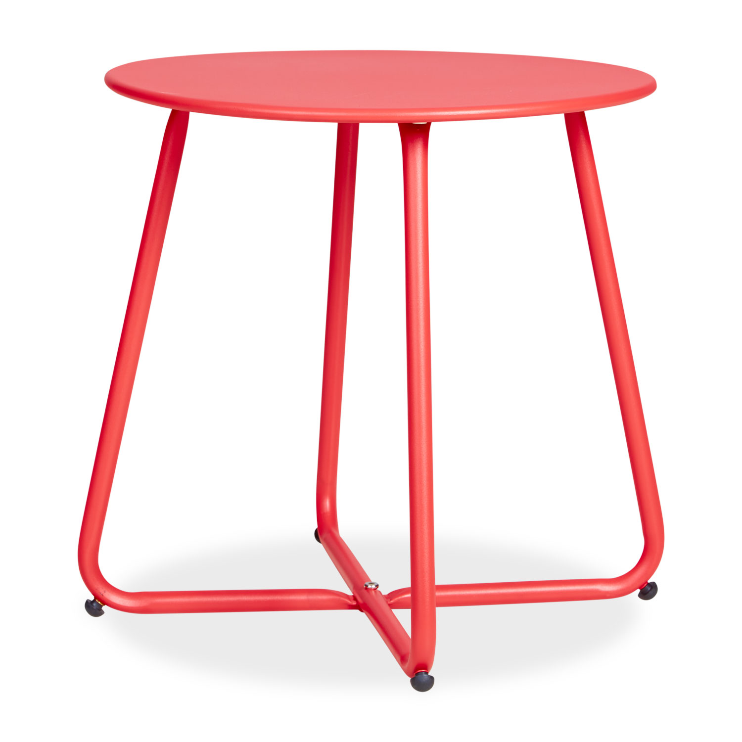 Coffee table Side table Round Garden Table Red Metal Small table Outdoor table Bistro table