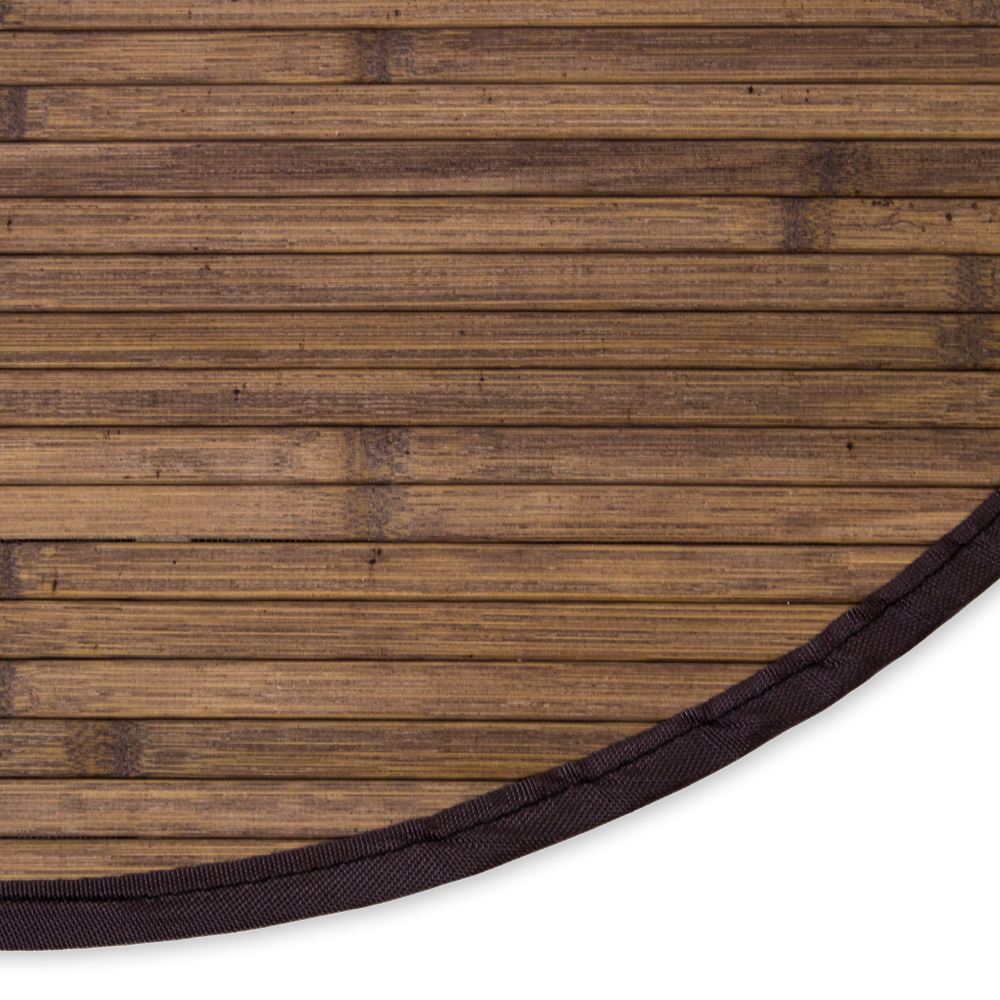 Bamboo carpet Rug 120 cm round in dark brown