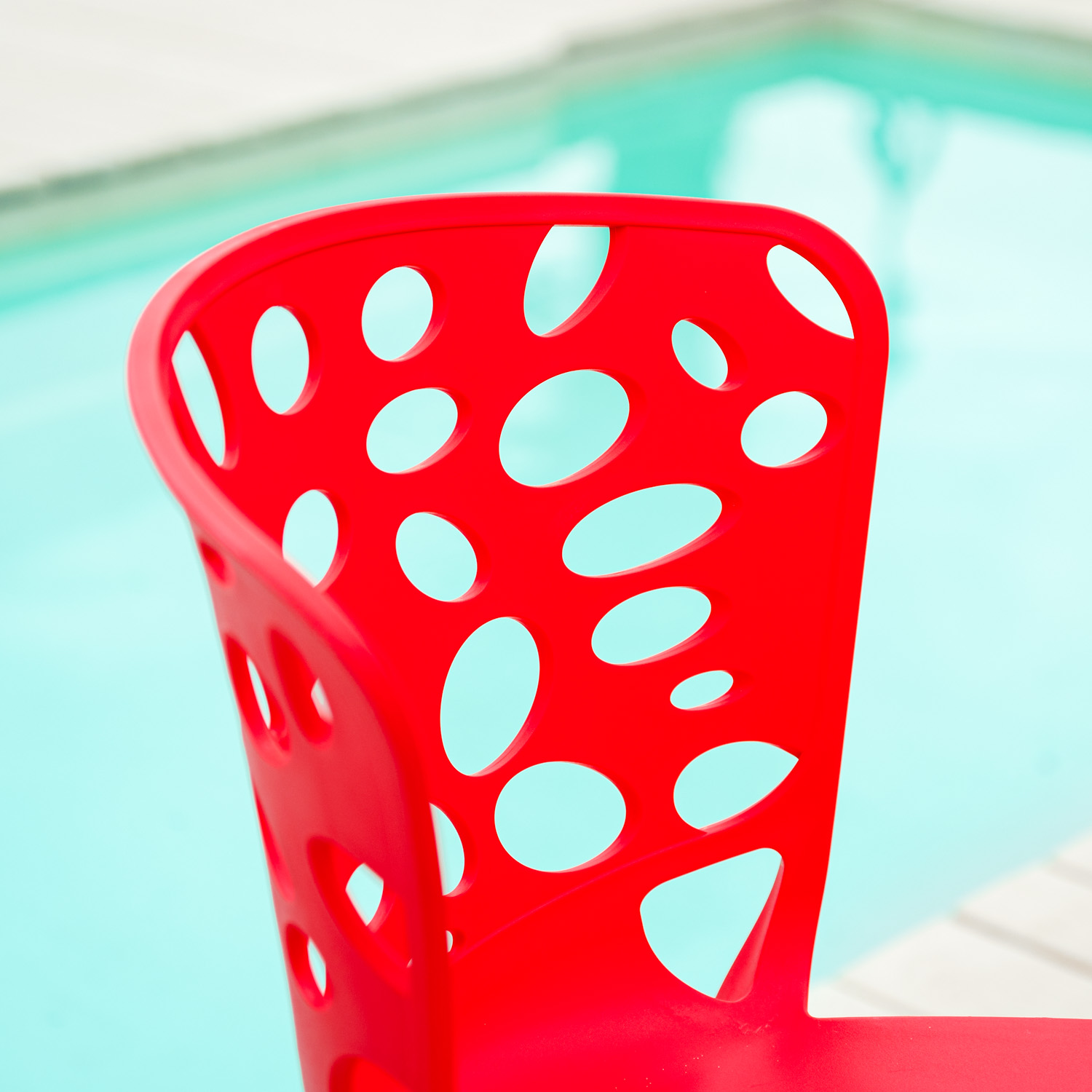 Garden chair Set of 6 Modern Red Camping chairs Outdoor chairs Plastic Stacking chairs Kitchen chairs