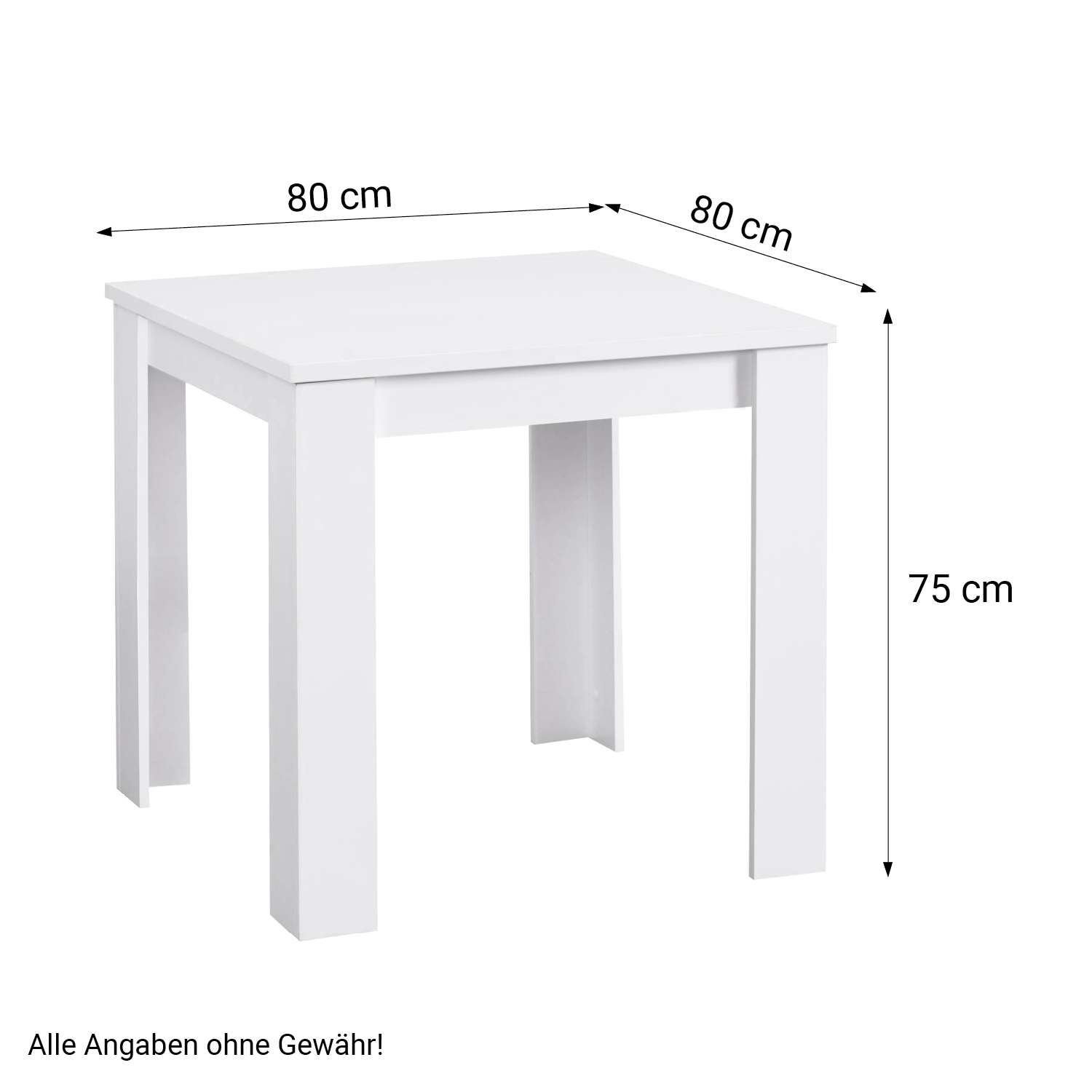 Modern Dining Table White 80x80 cm with 2 Grey Linen Chairs Dining Room Table Wooden Table