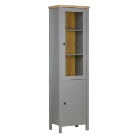 Showcase Highboard Modern Grey Cabinet Living room cabinet Natural Wood