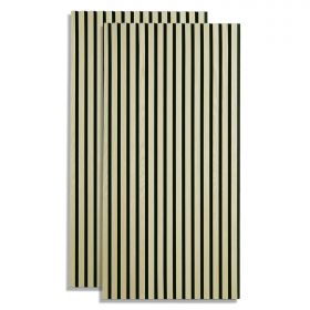 Acoustic Panels Wall Panels 60 x 120 cm Cream | Wood | 2-piece Set | 3D Strips