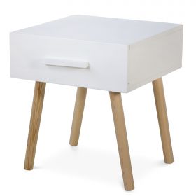 Bedside Table Nightstand White Bedroom Night Table Cupboard Pine Wood Drawer