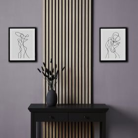 Acoustic Panels Wall Panels 60 x 60 cm Light Gray | Wood | 1 Piece | 3D Strips