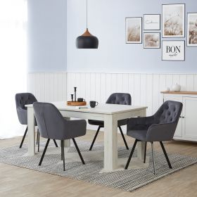 Upholstered Chair Velvet Grey | Set of 2 | swivel | with Armrests | Kitchen Dining Room Office