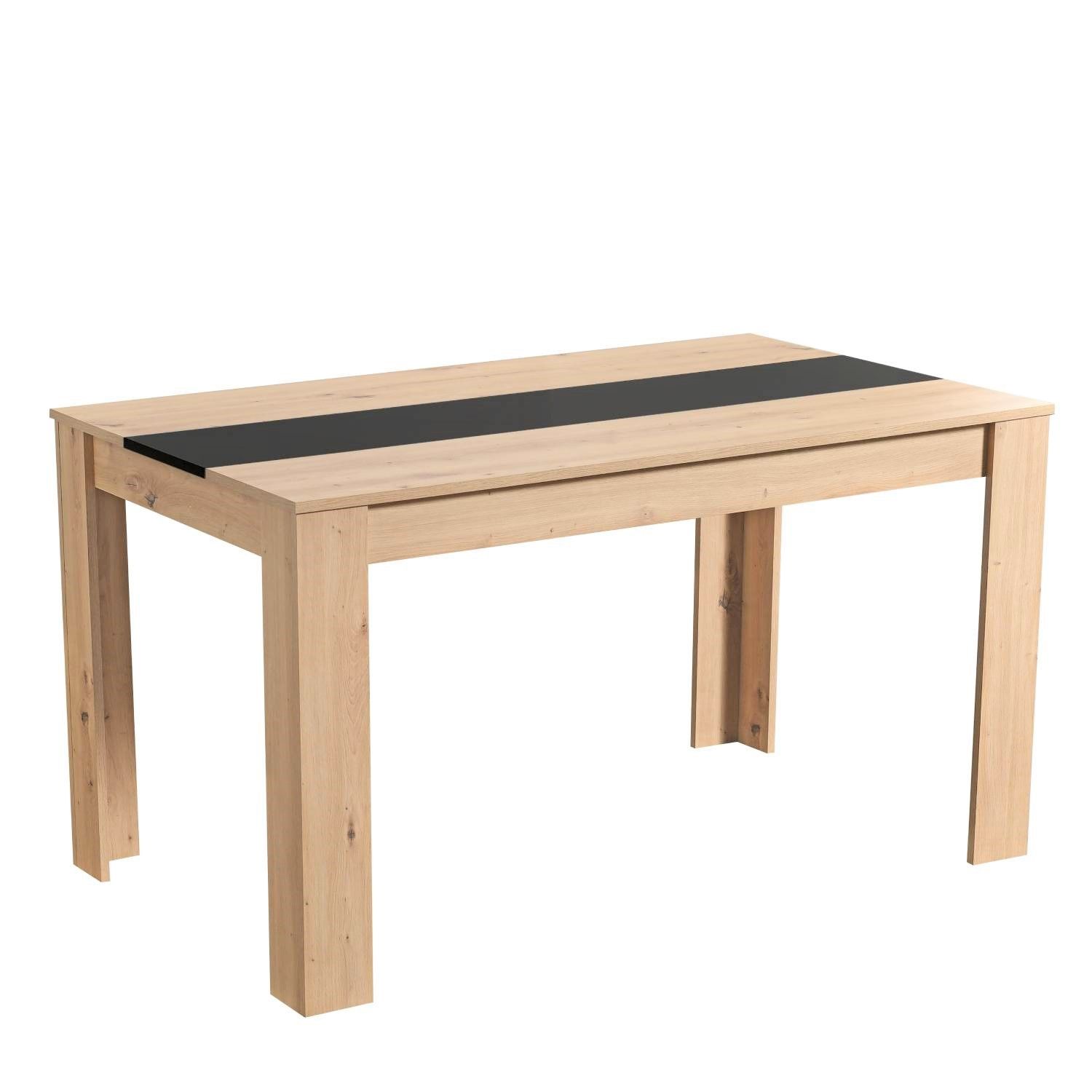 Esstisch Esszimmertisch Holztisch Küchentisch 135x80 cm Holz Massiv Eiche Schwarz