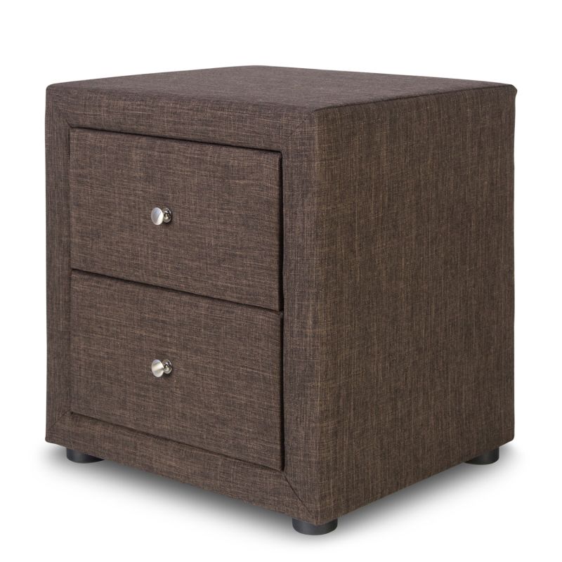 Bedside table nightstand bedroom night chest drawers side table grey fabric
