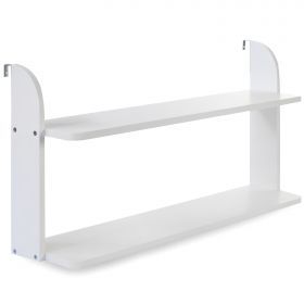 Hanging Shelf Bunk Bed Bookshelf Suspended Rack White Wood 2 Shelves