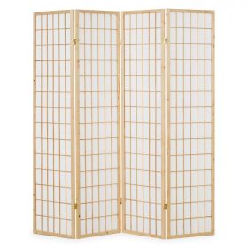 Paravent Natural Shoji Rice Paper White | 4-panel | Wood | Room Divider Partition Privacy Screen