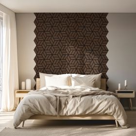 Acoustic Panels Wall Panels Hexagon Honeycomb 30 x 26 cm Brown Walnut | Wood | 20-piece Set | 3D